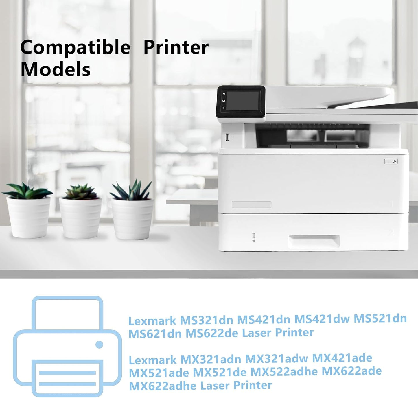High Yield 56F1000 Black Toner Cartridge Compatible with Lexmark 56F1000 56F000G Toner Cartridge for MS321 MS421 MS521 MS621 MX521 MX522 MX622 MS622 MX321 MX421 Laser Printer(6,000 Pages)