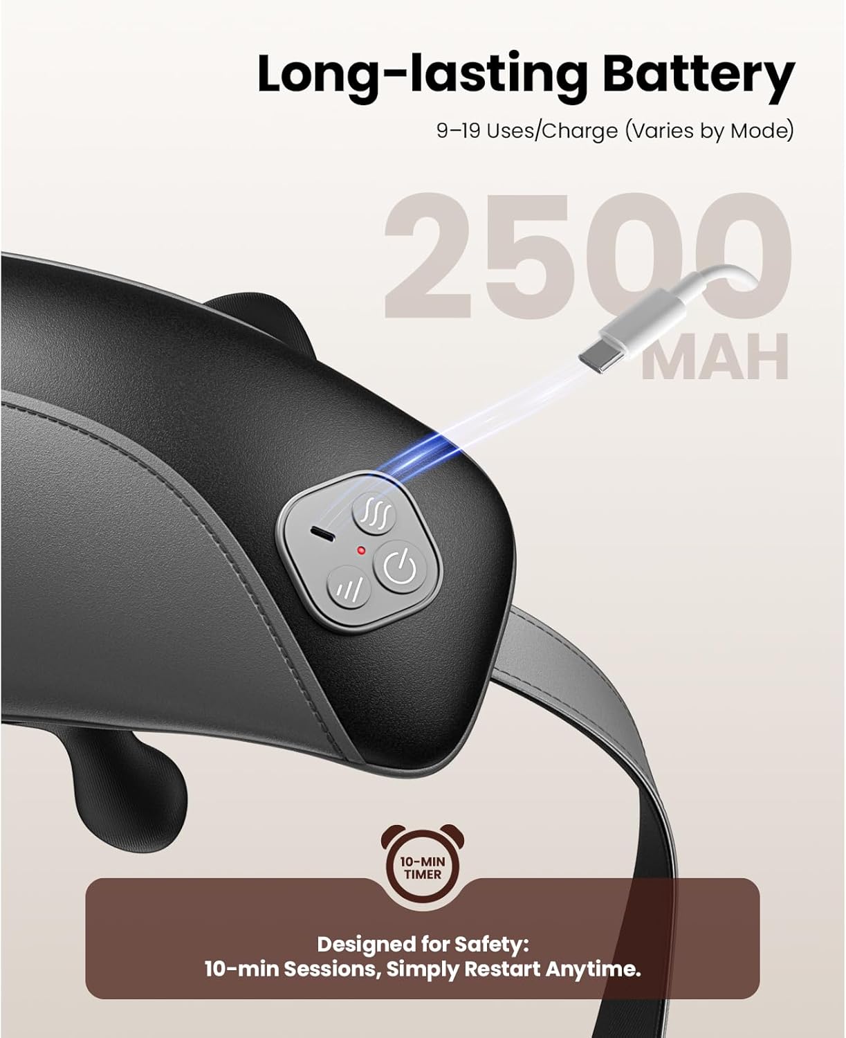 BOB AND BRAD iNeck Pro Cordless 4D Shiatsu Neck Massager with Heat for Pain Relief, FSA Eligible HSA Deep Tissue Kneading for Neck, Shoulder & Back, 190 Min Long Battery Life, for Office, Travel Gifts