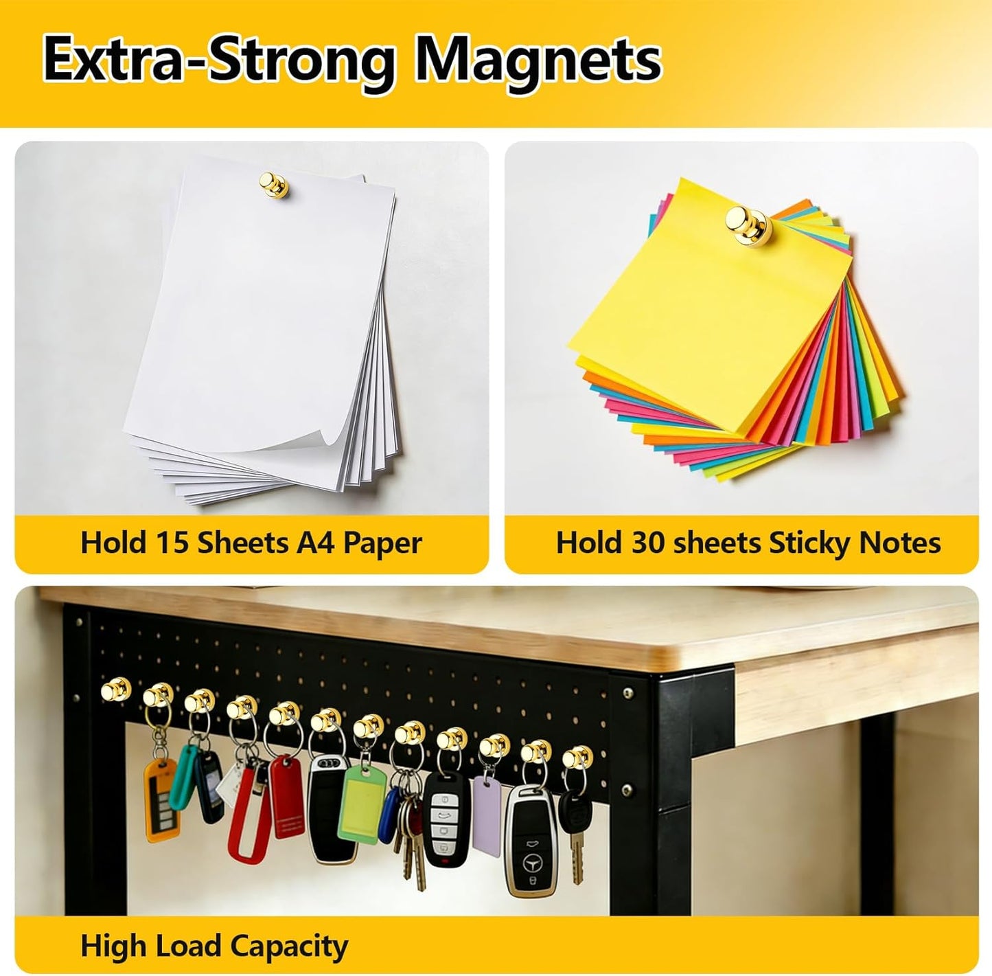 16 Pcs Fridge Magnets, Refrigerator Magnets, Small Strong Magnets, Whiteboard Magnets for Fridge, Magnetic Push Pins for Locker, Kitchen Decor and Accessories, Office, Classroom Organization