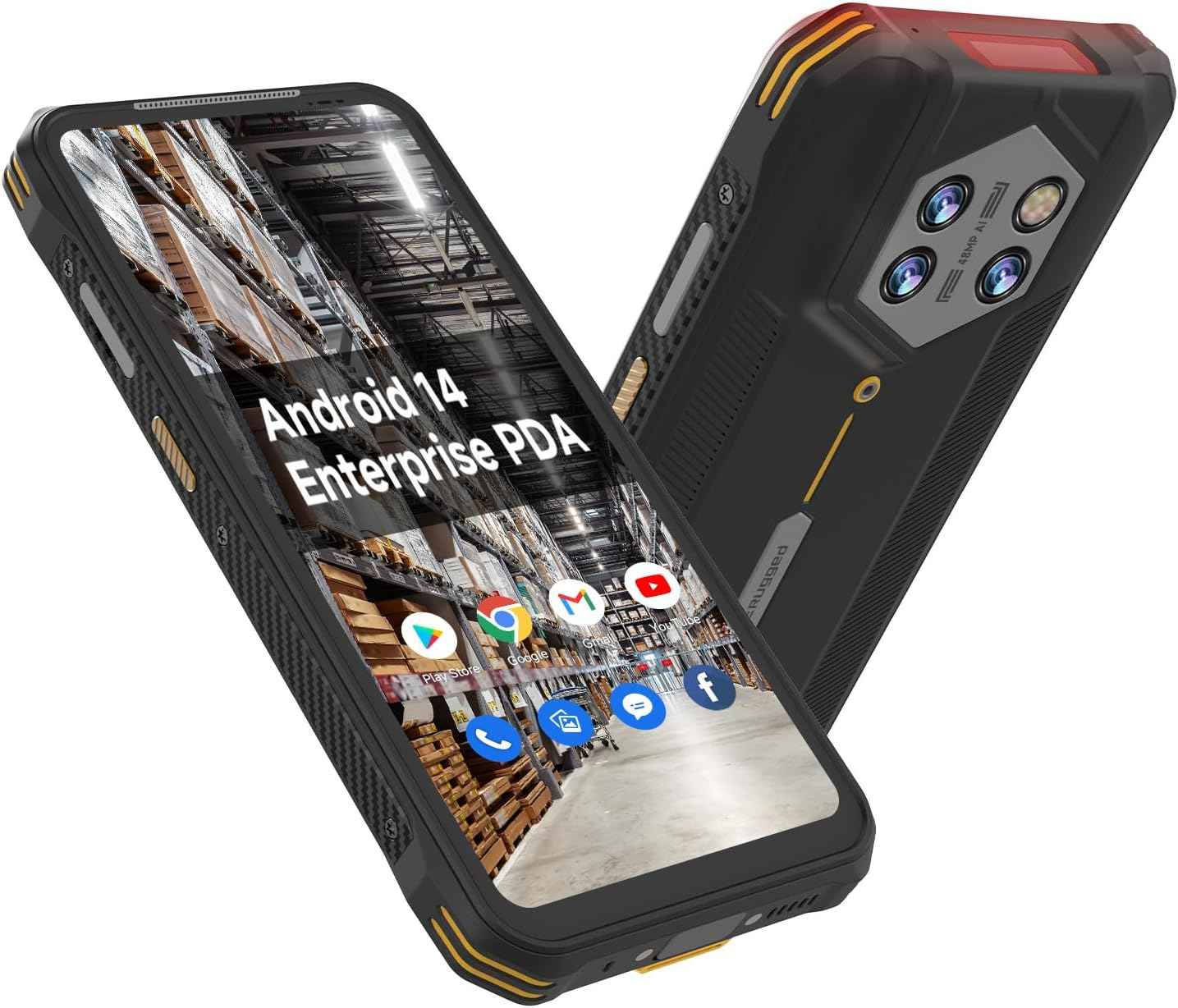 Android 14 Barcode Scanner H68T, Handheld PDA w/Zebra SE4710 Scan Engine, 8GB+128GB, IP68 Rugged Data Terminal, 6.56" Full Screen Mobile Computer Inventory Scanner for Warehouse&Logistics Management