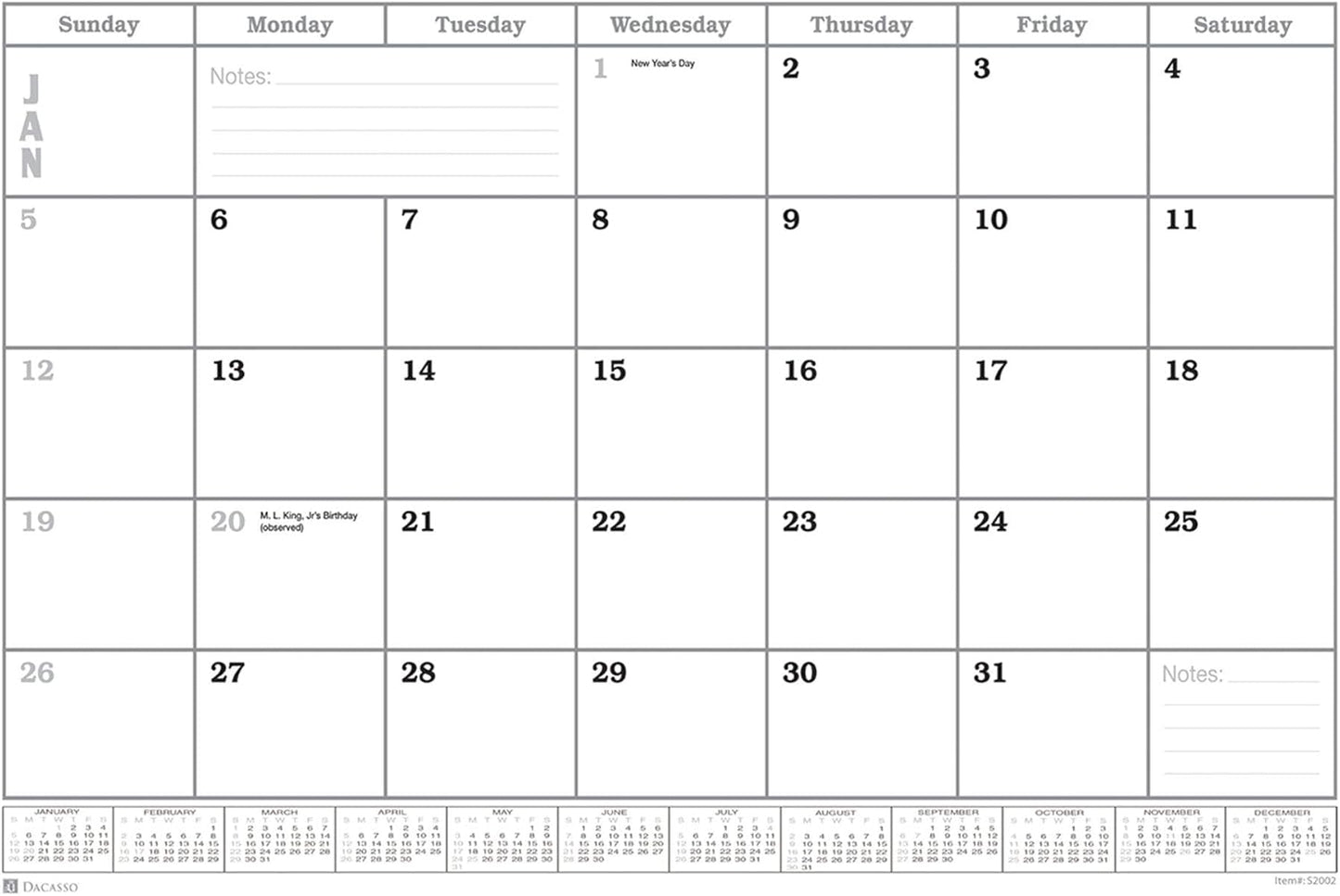 Chocolate Brown Leather Desk Pad w/Calendar, 34 x 20