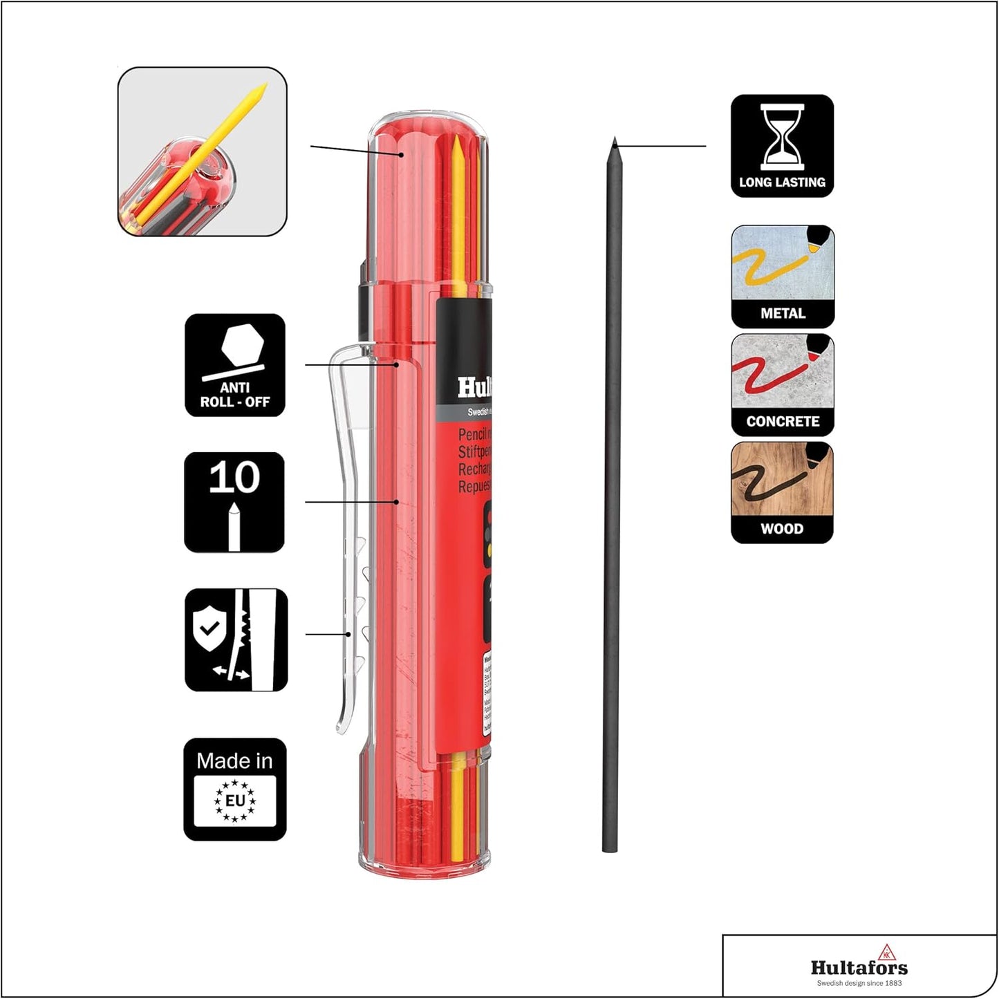 Hultafors Tools 650120U Dry Marker Refills HRD GRY