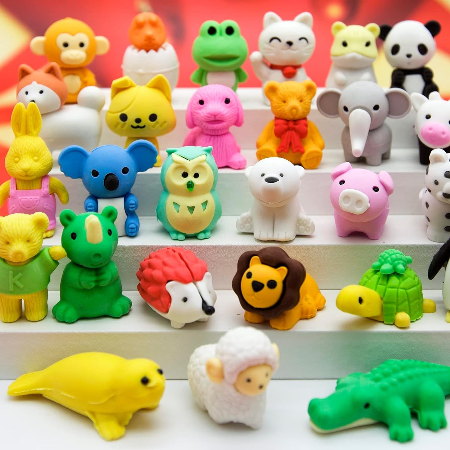 70Pcs Animal Erasers for Kids Desk Pets, 3D Take Apart Animal Pencil Erasers for Kids Classroom Rewards,Game Prizes,Treasure Box Party Favors, Back to School Supplies