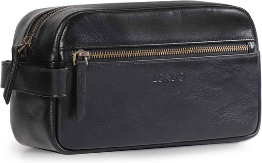 Londo Genuine Leather Travel Toiletry Bag – Makeup, Shaving Organizer, Dopp Kit for Men & Women, Durable & Stylish Travel Accessory
