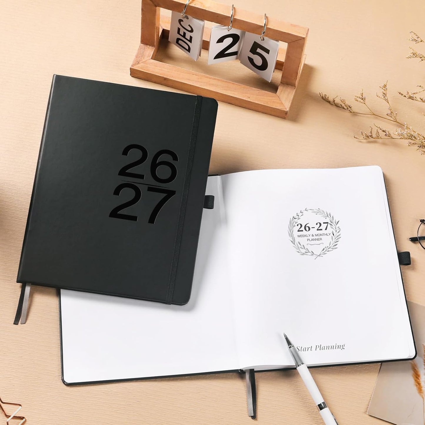 2026-2027 Planner - Weekly Monthly Planner 2026-2027, 8" x 10", JUL.2026 - JUN. 2027, Academic Calendar with Weekly Note Page, Hardcover, Pen Loop, Elastic Band, Inner Pocket