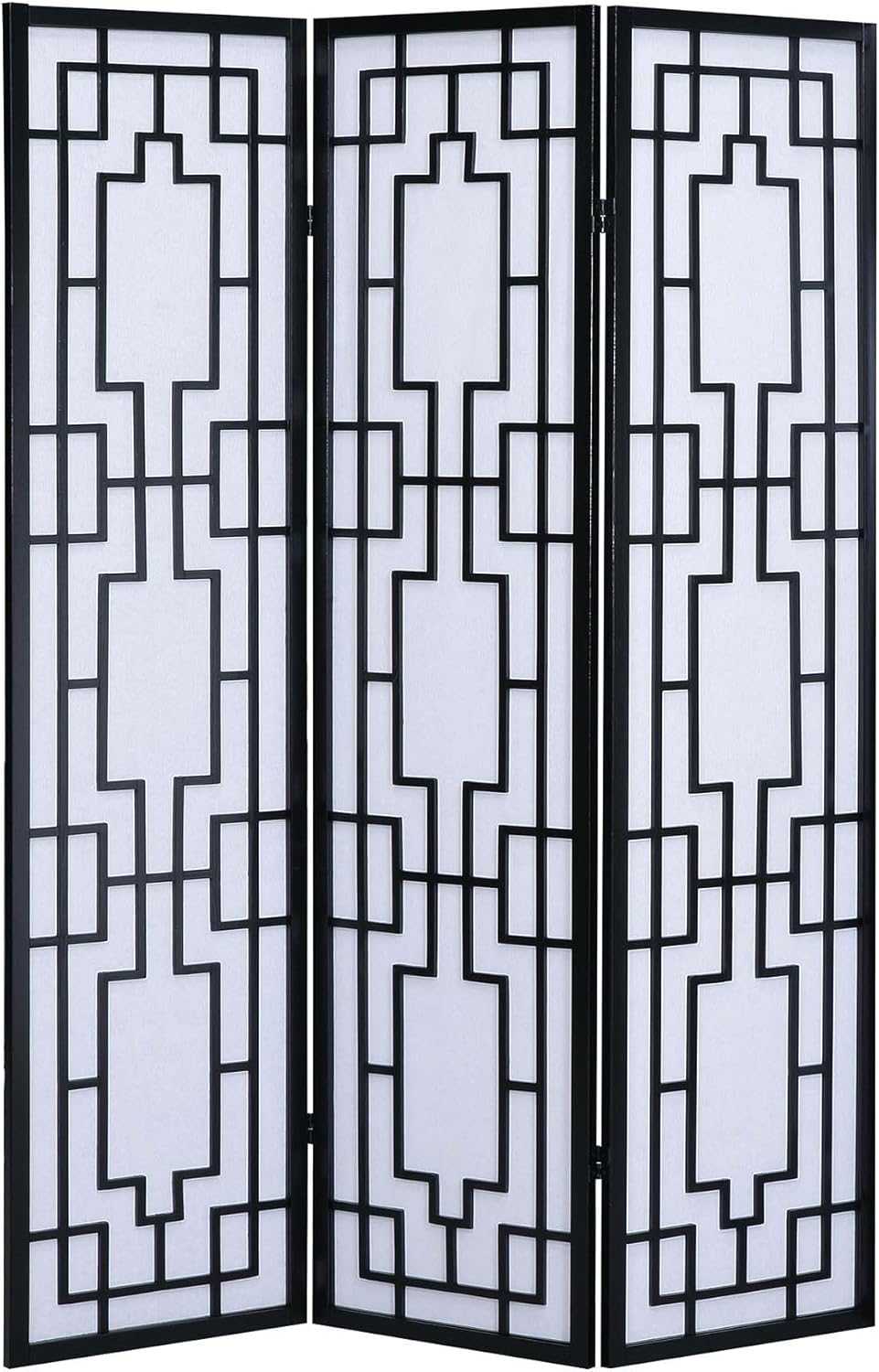 NicBex Room Divider 3 Panel Room Dividers with Geometric Lattice Design Partition Room Dividers and Folding Privacy Screens Wall Divider for Office, Room Separation,70" W x 0.8" D x 70.3" H, Black - Lumora Desk