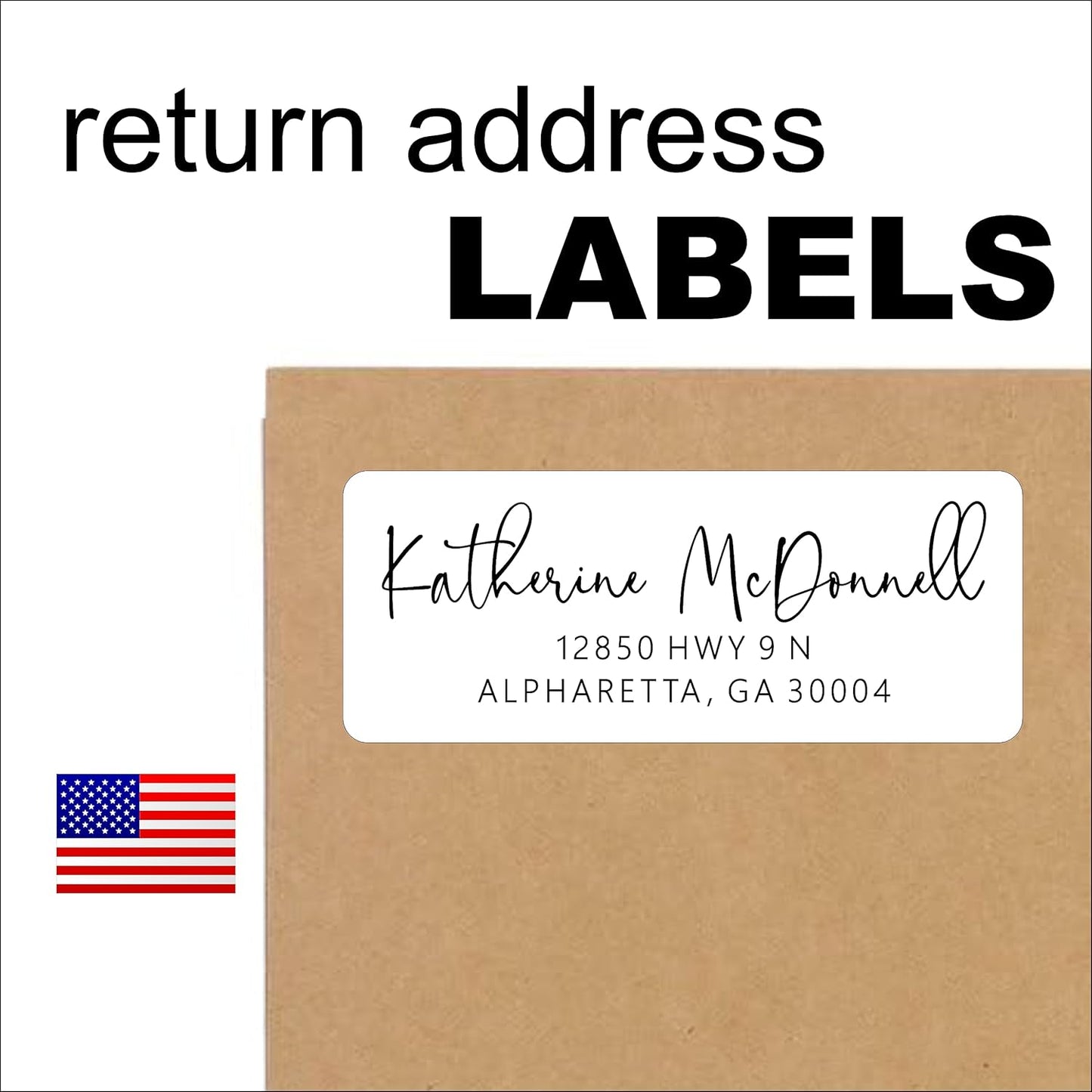 White Address Labels - Personalized Name Stickers, Custom Printed Return Mailing and Shipping Labels for Envelopes, Packages, Business, Home Use (Signature) - Lumora Desk