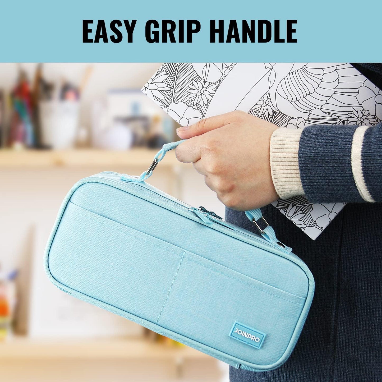 Pencil Case, Large Capacity Pencil Case Organizer; Double Zipper Storage Bag; Big Pencil Pouch for College School Office Teen Girl Boy Men Women Adult