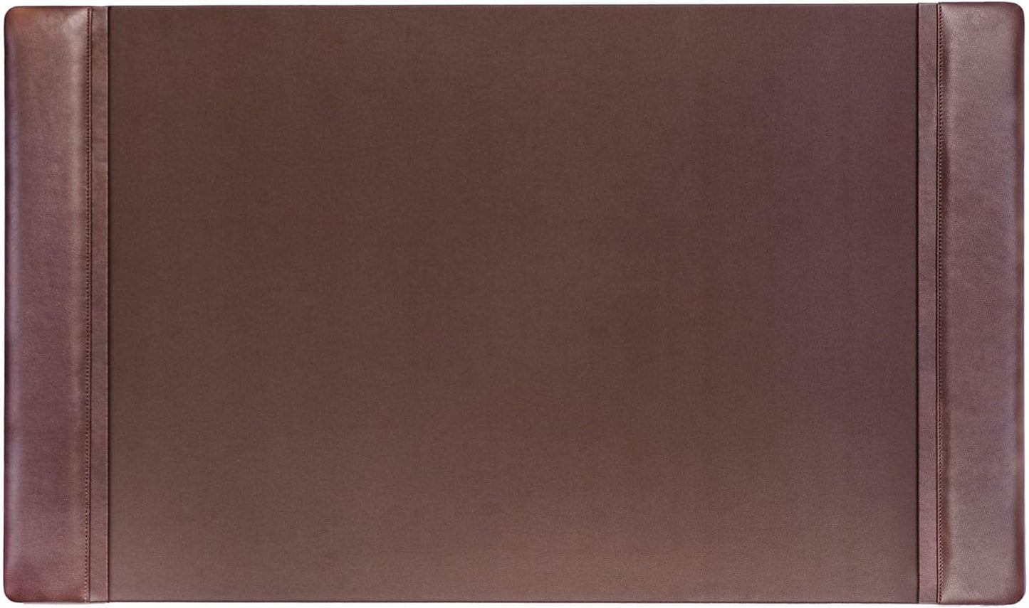 Chocolate Brown Leather Desk Pad w/Calendar, 34 x 20