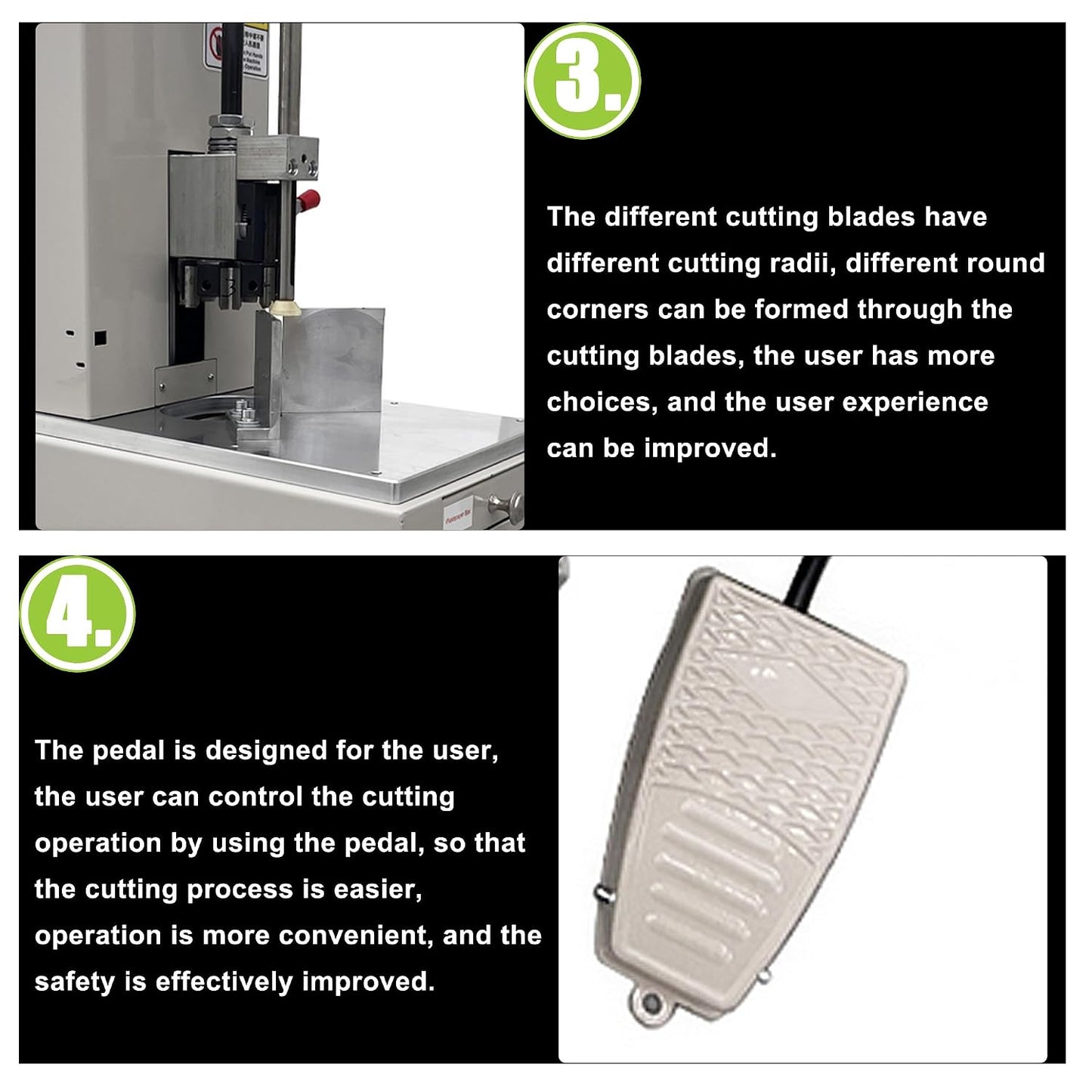 Electric Corner Rounder with Paper Drawer Semi-Automatic Desktop Paper Corner Rounding Cutter with Foot Pedal Cutting Radius R3-R9 7PCS Cutting Dies 110V