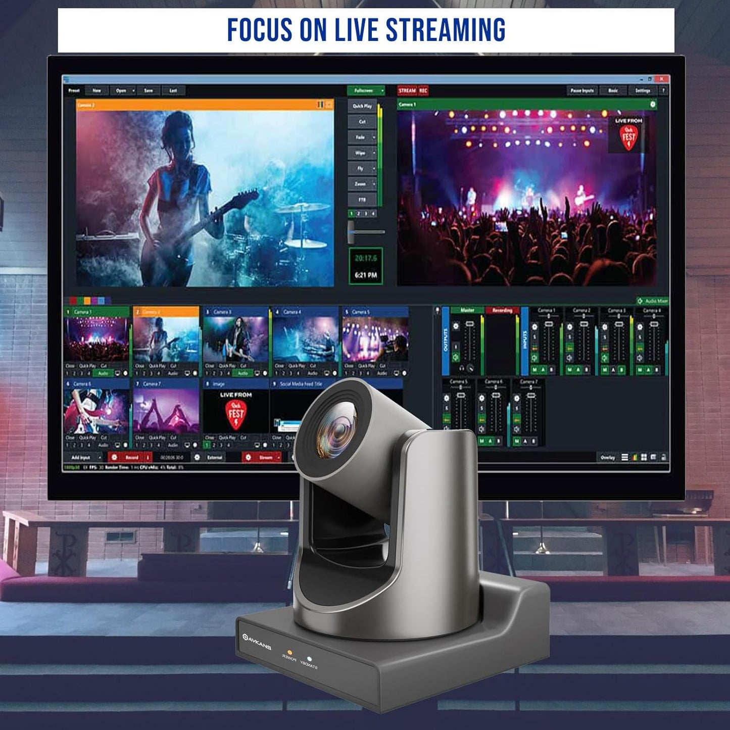 AVKANS 30X NDI PTZ Camera with HDMI SDI Video Outputs, Official NDI Products (20X NDI Camera Kits 2:1)