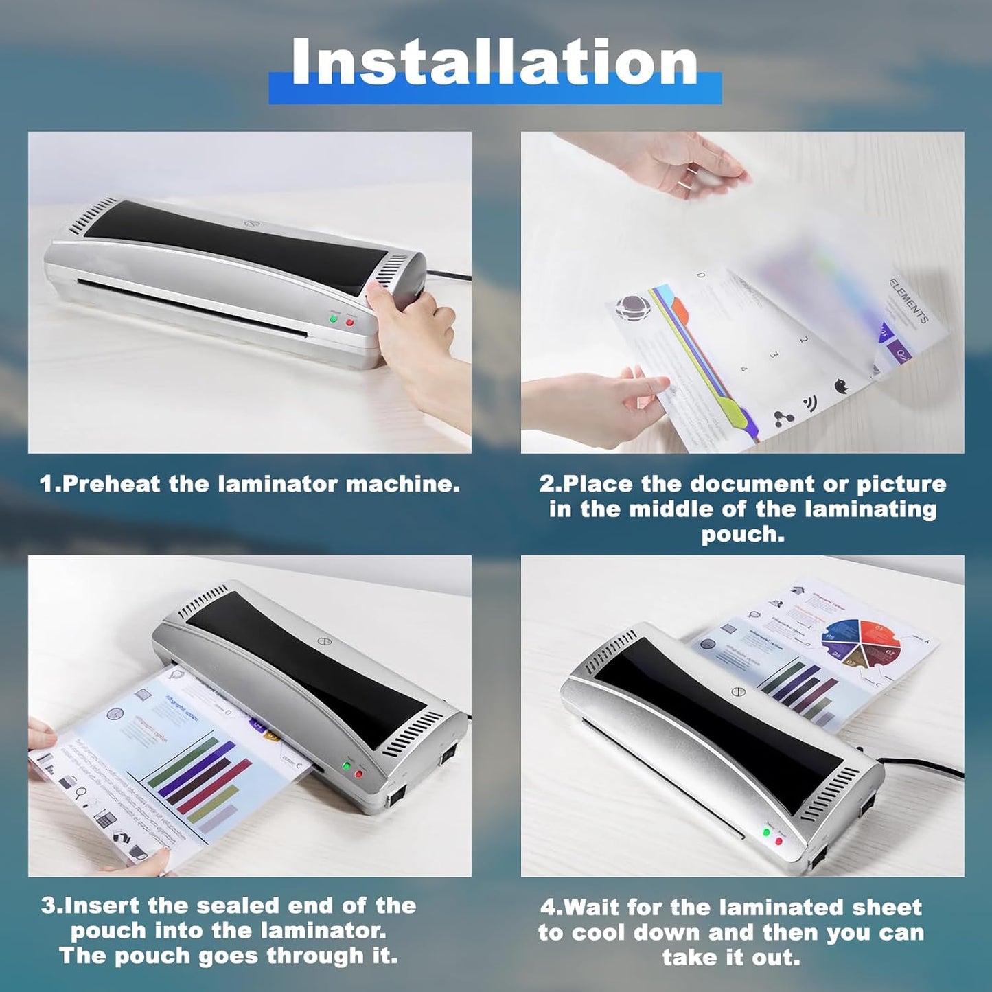 500 Pack Laminating Sheets, 5Mil 9" x 11.5" Laminating Pouches，5Mil Clear Thermal Lamination Sheet Paper for Laminator, Holds 8.5 x 11 Inch Sheets