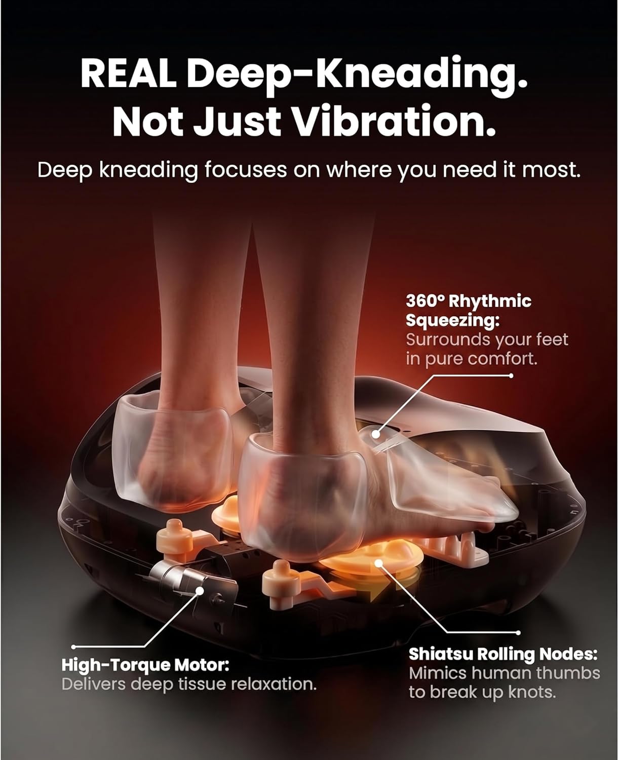BOB AND BRAD Shiatsu Foot Massager with Heat and Remote, Deep Kneading Electric Feet Massager for Foot Fatigue, Fits US Size 12, Fathers Day Dad Gifts for Men Husband