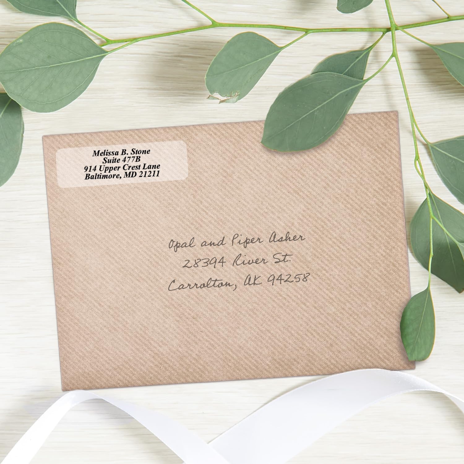 Clear Personalized Return Address Labels Without Dispenser - Roll of 250 Custom See Through Transparent Stickers - Lumora Desk