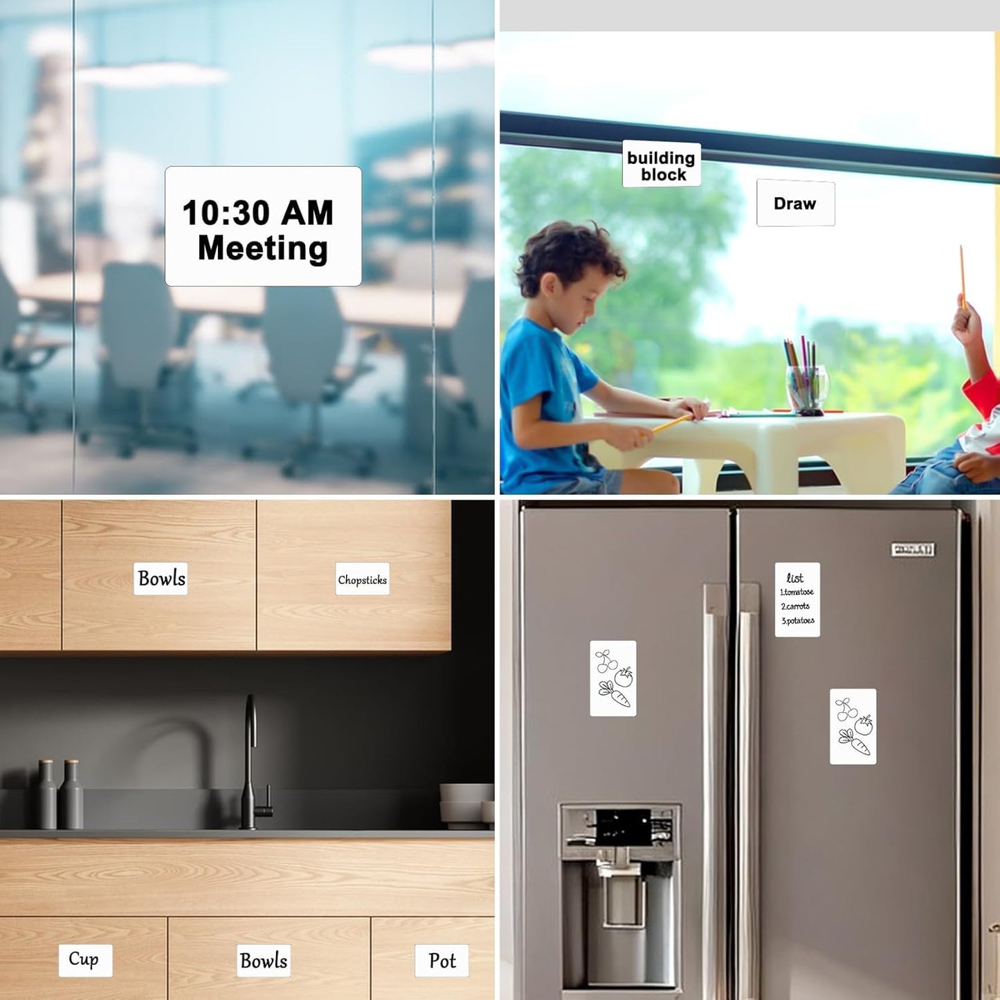 12 Pack Dry Erase Sticky Notes 3x5 inch Reusable Whiteboard Stickers Mini Dry Erase Sticky Notes Removable Sticky Labels with Wipe Cloth for Labels, Lists