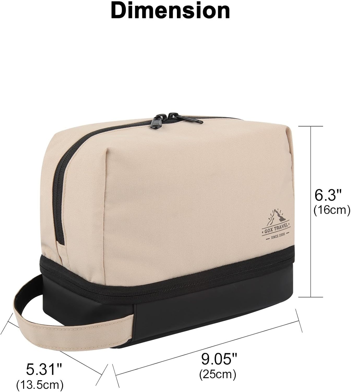 GOX Mens Toiletry Travel Bag Dopp Kit Case Water-resistant Shaving Bag for Toiletries Accessories Portable toiletry bag for Brushes Tools