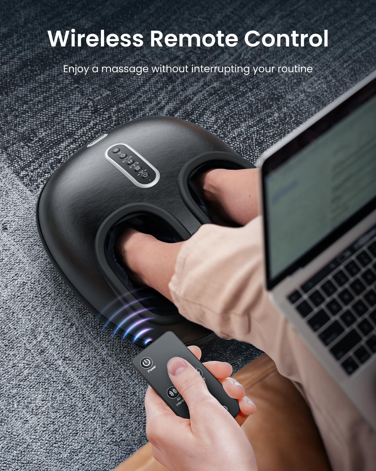 RENPHO 2026 [Upgraded] Foot Massager with Heat, Fathers Day Dad Gifts for Men, Shiatsu Foot Massager for Plantar Fasciitis, Deep-Kneading & Compression, Size Up to 12, Black