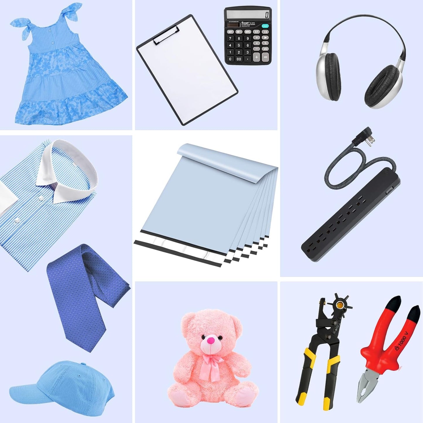 Poly Mailers 10x13 Inch 200 Pcs, Light Blue Shipping Bags, Mailing Envelopes with Self Seal Adhesive Strip, Waterproof and Tear-Proof Poly Bags for Non-Fragile Items - Lumora Desk