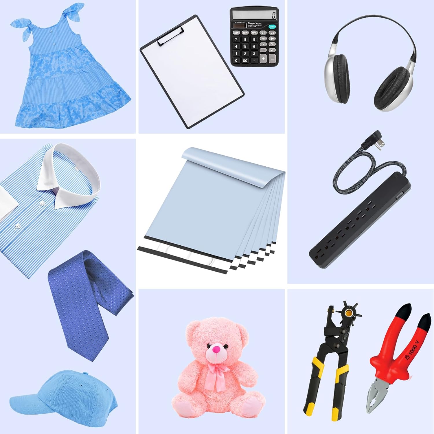 Poly Mailers 10x13 Inch 200 Pcs, Light Blue Shipping Bags, Mailing Envelopes with Self Seal Adhesive Strip, Waterproof and Tear-Proof Poly Bags for Non-Fragile Items - Lumora Desk