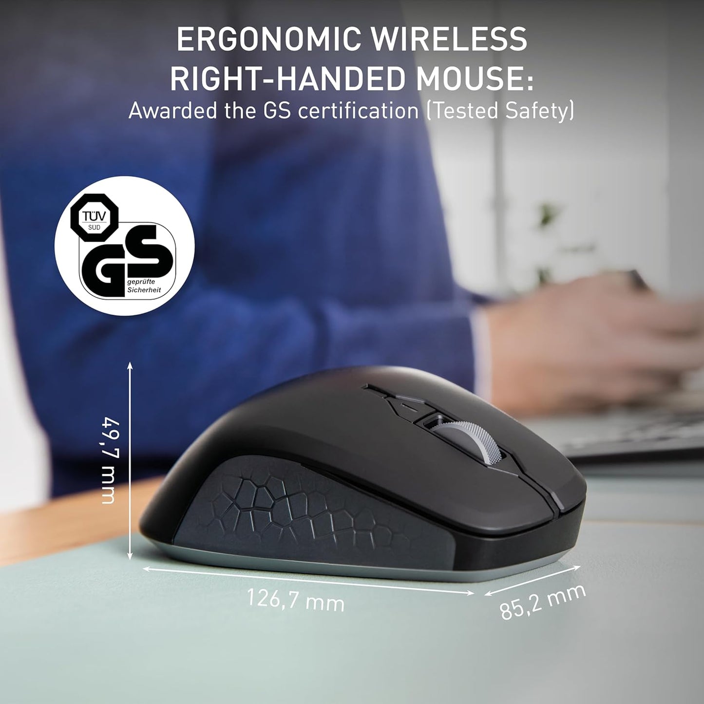 Cherry Stream Mouse Comfort. Silent Click with Ergonomic Shape and Wireless Freedom.