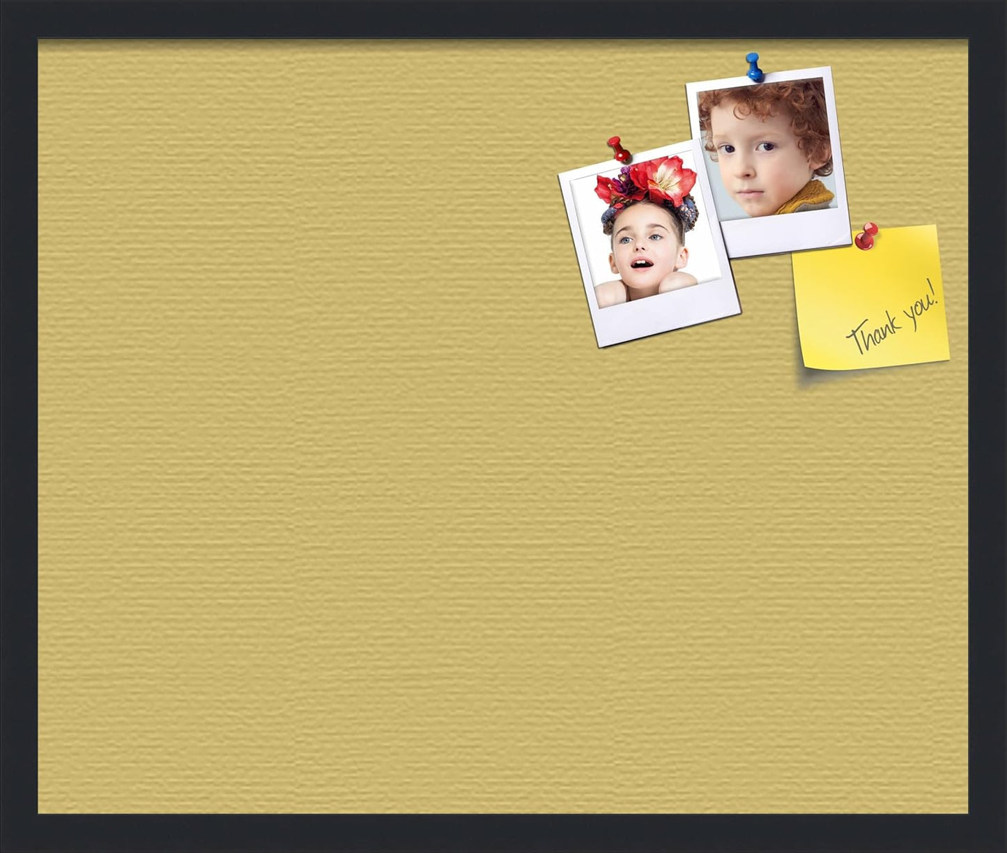PinPix 24x20 Inch Cork Bulletin Board. This Decorative Framed Pin Board Comes with Honey Pastel Design and a Satin Black Frame. Ideal for Home Office Decor or Message Board (PinPix-1810)