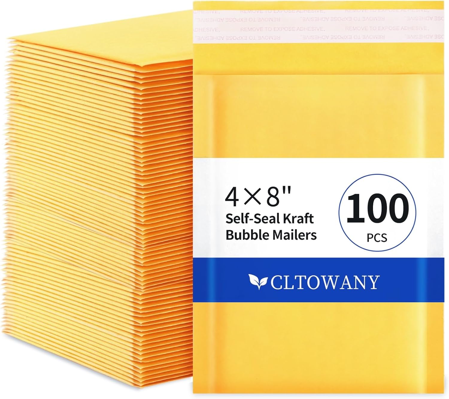 Kraft Bubble Mailers 4×8' Inch 100 Pack Yellow shipping envelopes Self-Seal Padded Mailing Envelopes for Jewelry Makeup Supplies and Small Business Packaging - Lumora Desk