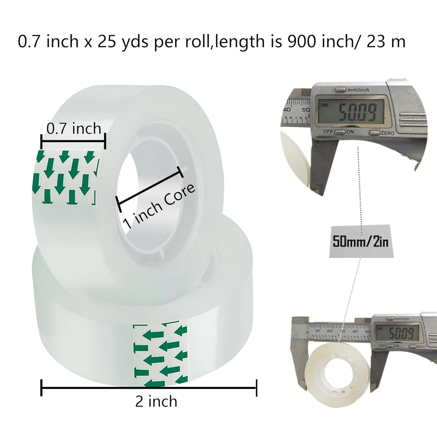 48 Rolls Transparent Tape Refills Rolls Each Rol 1 inch Corel 3/4 x 900 Inches,for School,Office, Home.