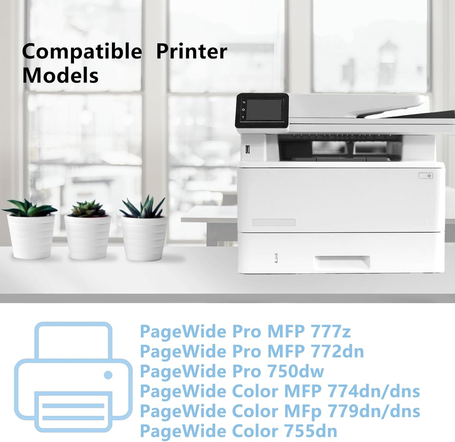 High Yield 990X 990 990XC Ink Cartridges Compatible with HP PageWide Color 755dn MFP 774dn MFP 774dns Managed Color E75160dn Printer Ink (Black,Cyan,Magenta,Yellow)