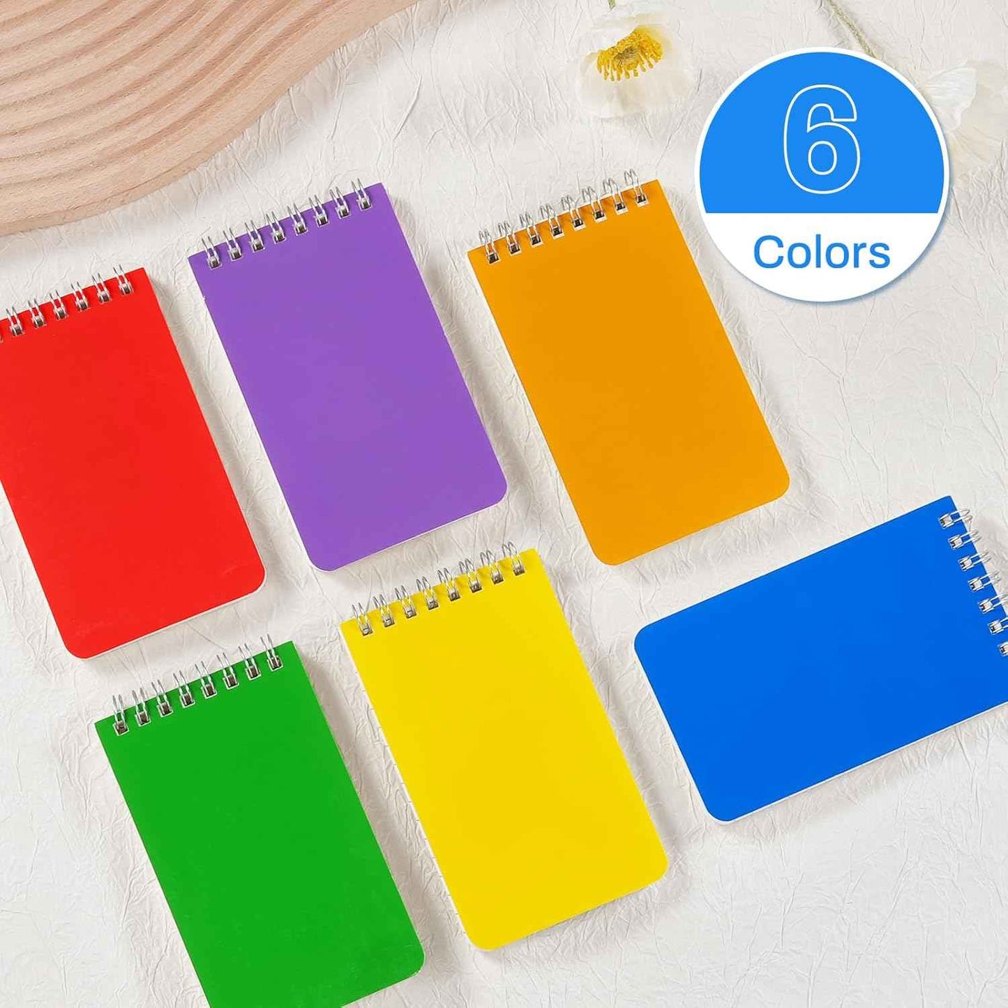 Pocket Notebook Bulk 3x5 Inch, 60 Packs Mini Top Bound Spiral Notepad with Lined Pages, Memo Pads 6 Colored 60Sheets/120Pages (80GSM), Small Notepads for Office, Work, College, Home, Travel
