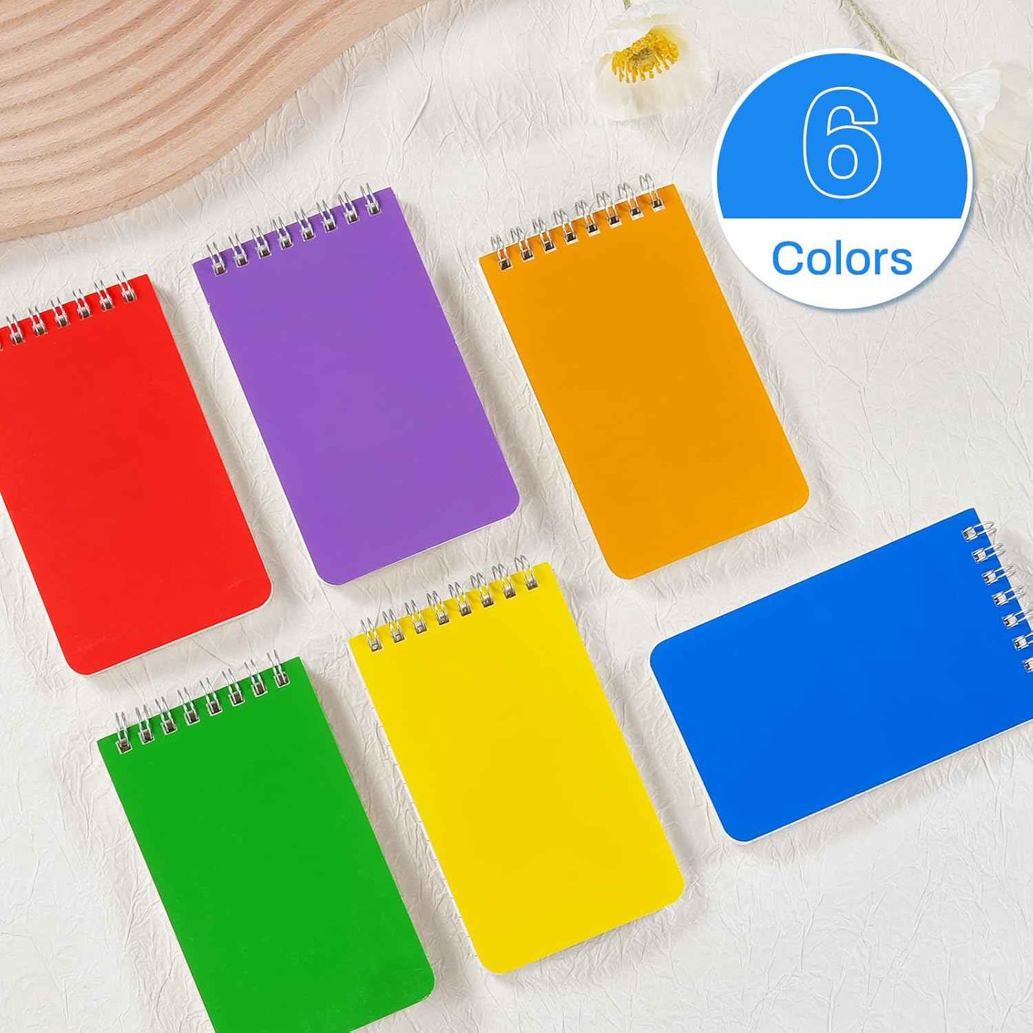 Pocket Notebook Bulk 3x5 Inch, 60 Packs Mini Top Bound Spiral Notepad with Lined Pages, Memo Pads 6 Colored 60Sheets/120Pages (80GSM), Small Notepads for Office, Work, College, Home, Travel