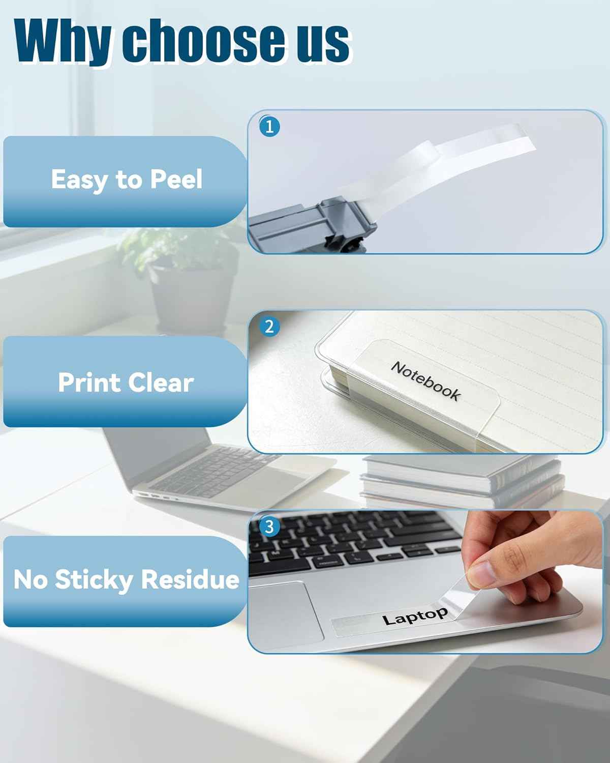 TZe-131 Label Maker Tape 12mm 0.47 Replacement for Brother P Touch 1/2 inch Label Tape, Black on Clear Ptouch PTD220 PTD200 PTD210 PTD400AD PTH100 Label Maker, 5-Pack