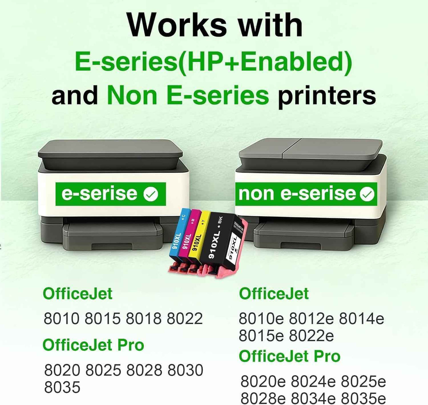 910XL Ink Cartridges for HP Printers Replacement for HP 910 Ink HP 910XL Ink Cartridges Combo Pack for HP 910 Work with OfficeJet Pro 8015e 8025e 8020e 8015 8020 8028e 8035e 8010e Printer(4 Pack)