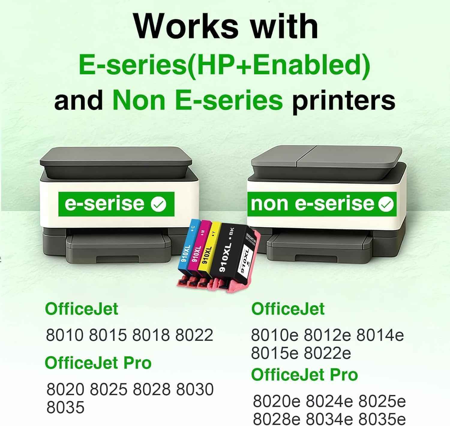 910XL Ink Cartridges for HP Printers Replacement for HP 910 Ink HP 910XL Ink Cartridges Combo Pack for HP 910 Work with OfficeJet Pro 8015e 8025e 8020e 8015 8020 8028e 8035e 8010e Printer(4 Pack)