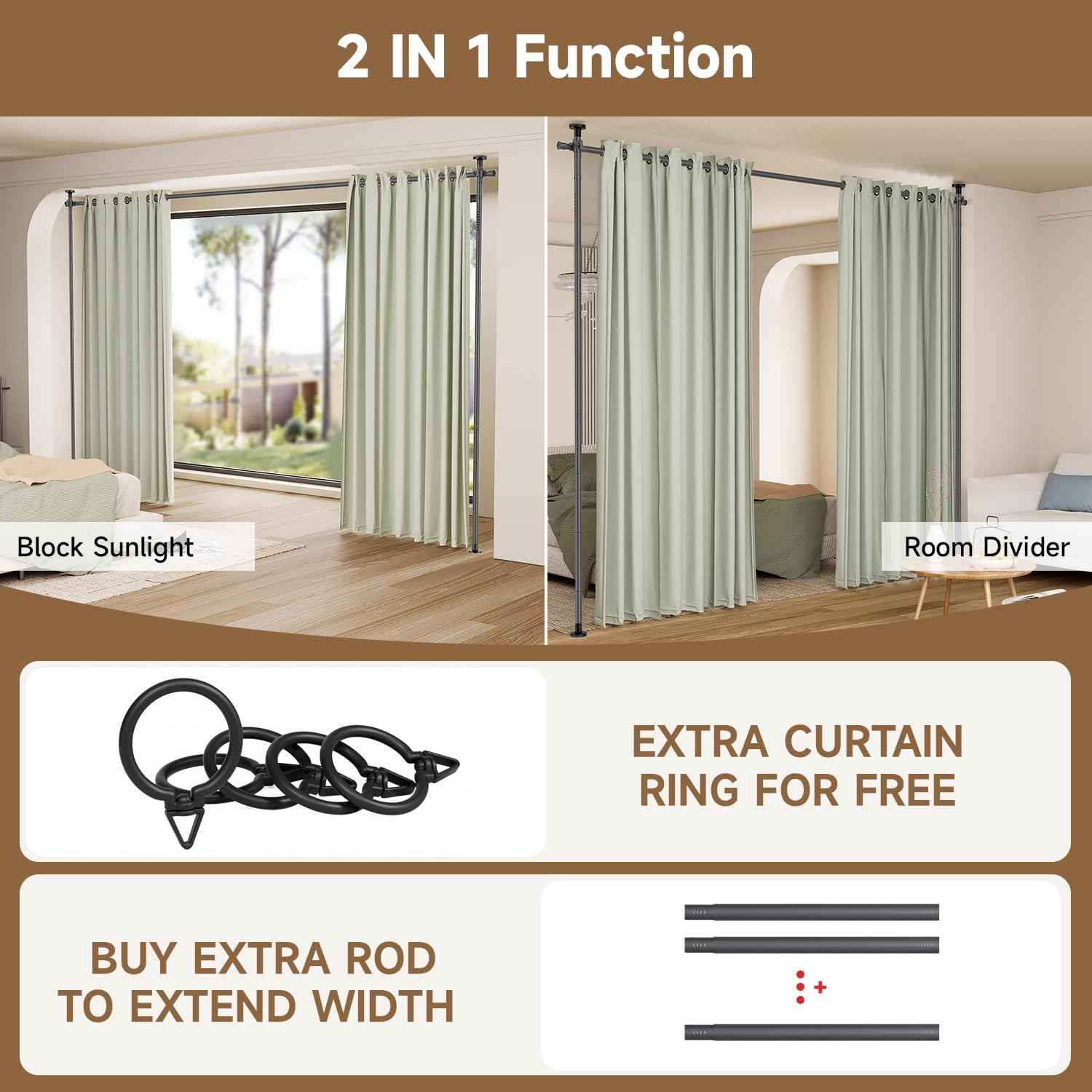 Room Divider Folding Privacy Screens with Wheels, 6FT Tall Divider for Room Separation, Movable Room Partitons and Dividers, Indoor Room Dividers Panel with Fabric (Grey, 1 Panel-78‘’)
