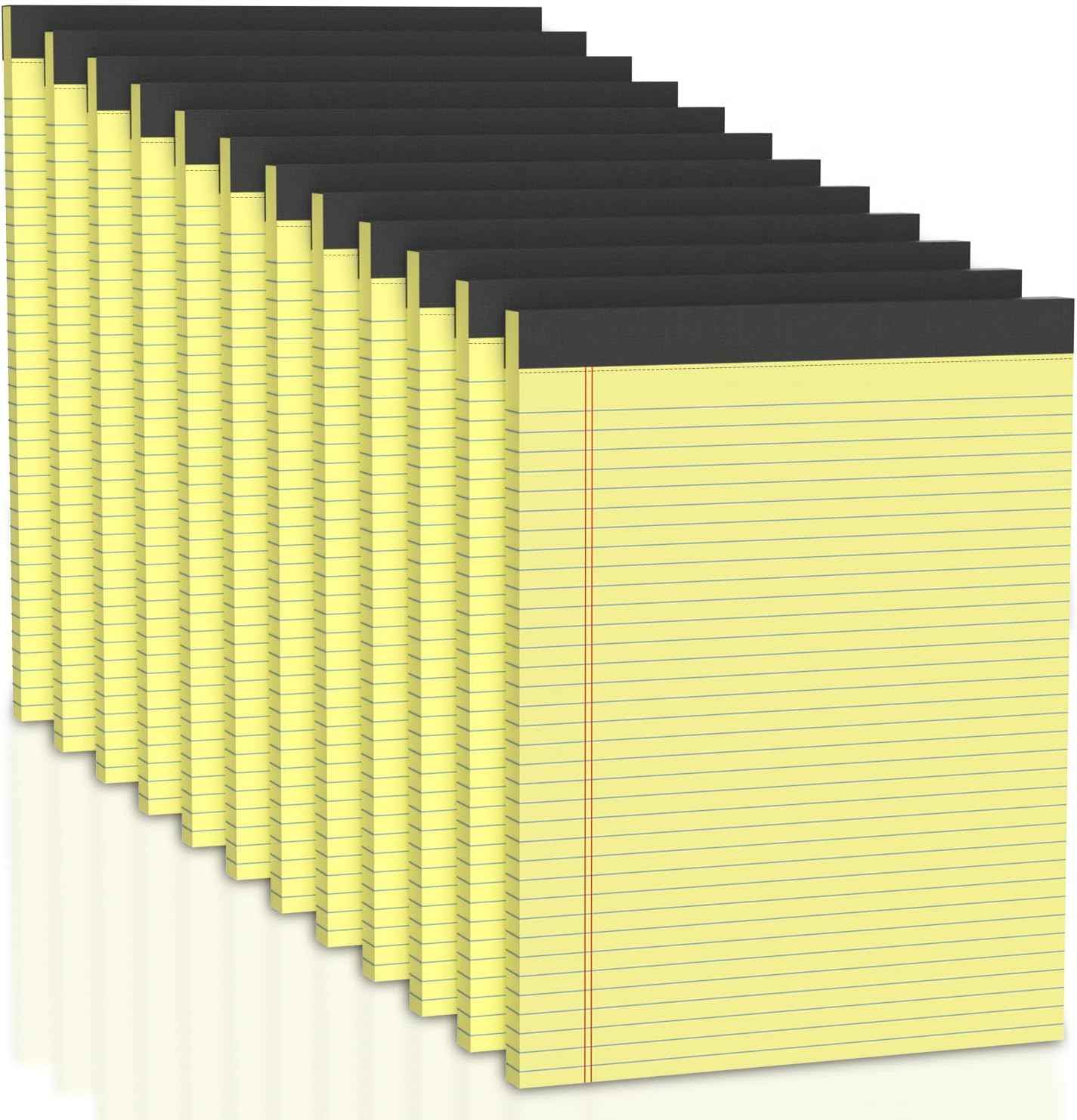 Legal Pads 8.5 x 11 College Ruled, 12 Pack Yellow Legal Note Pads 8.5 x 11 Perforated Paper Tablets 8-1/2 x 11 Narrow Ruled Writing Note Pads 30 Sheets Pads of Paper Notepads Yellow Notebook Notepad