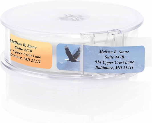 in The Wild Assorted Designer Name & Address Labels with Elegant Plastic Dispenser - Lumora Desk