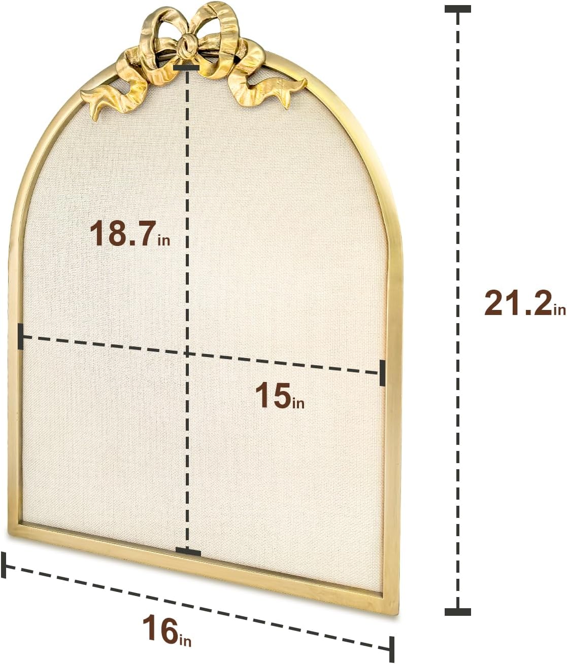 Vintage Arched Linen Cork Board with Gold Bowknot – Decorative Bulletin Board for Walls, Iron Frame Pin Board for Notes, Photos & Reminders, Elegant Vision Board for Home & Office 16"x21" - Lumora Desk