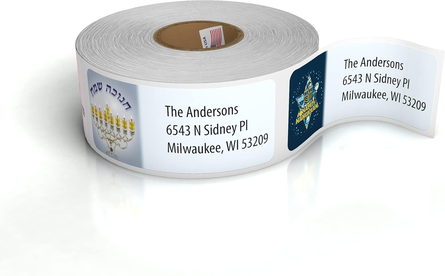 Customized Personalized Address Labels - Made in The USA by Kenco (500 Labels, Hannukah) - Lumora Desk