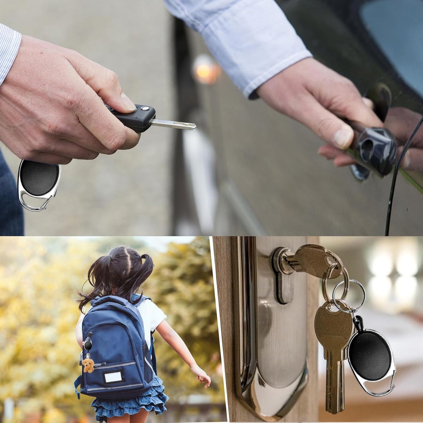 50 Pcs Retractable Badge Reel Clips Holder Name ID Badge Clips Keychain Badge Holder for ID Card Name (Black,50 Pcs)