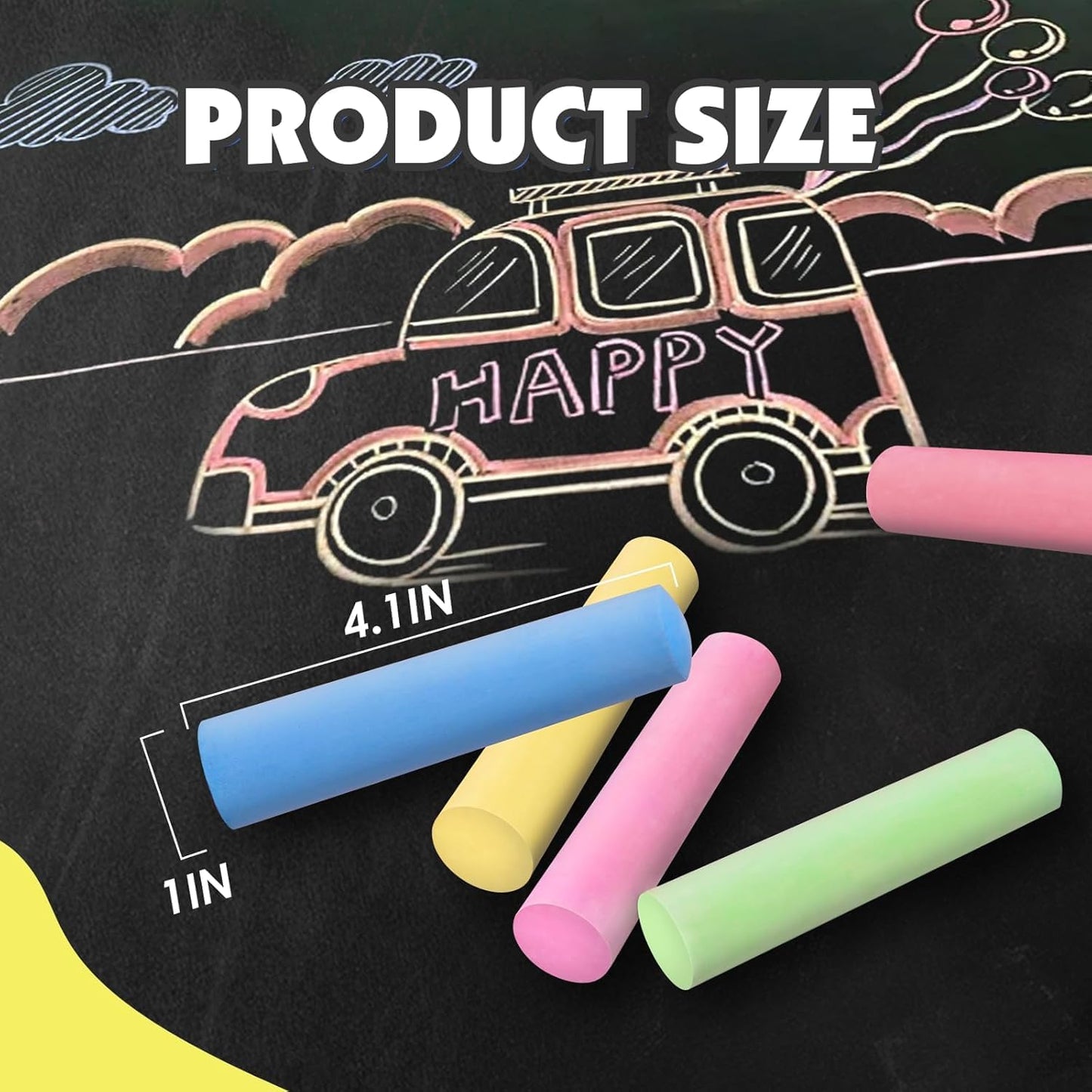 200 Pcs Sidewalk Chalk Set in 20 Assorted Colors, Non-Toxic Washable Bulk Chalk for Outdoor Ativity, School Chalkboard and Playground