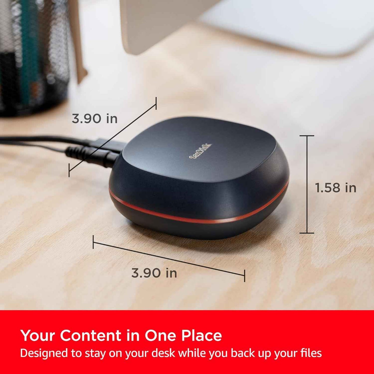 SANDISK 8TB Desk Drive SSD – Desktop External Solid State Drive, Up to 1000MB/s, USB-C, USB 3.2 Gen 2 - SDSSDT40-8T00-NA25