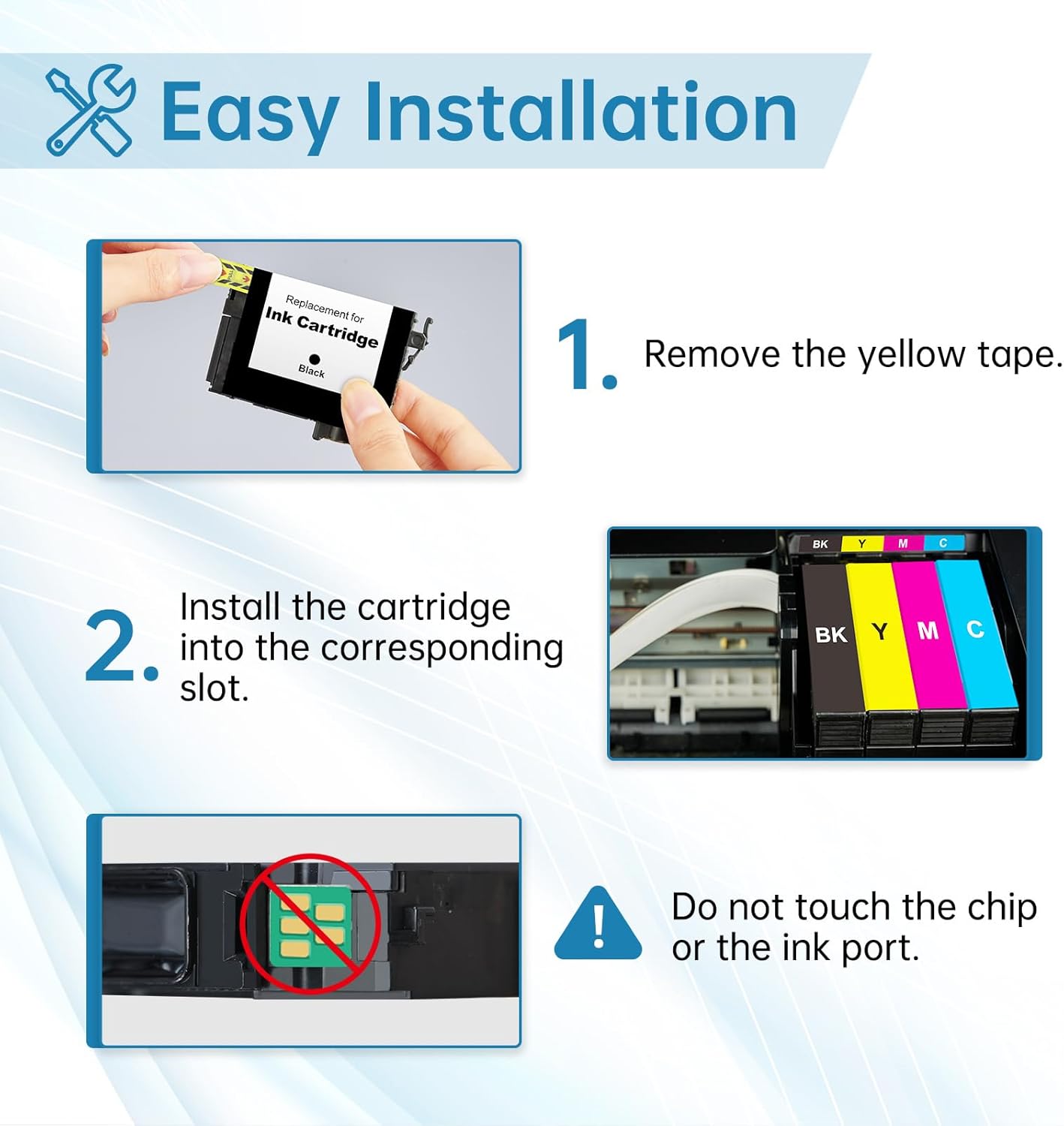 Remanufactured Ink Cartridge Replacement for Epson 822XL Ink Cartridges Combo Pack 822 822 XL T822XL for Epson Workforce Pro WF-4820 WF-4830 WF-4833 WF-4834 WF-3820 WF-3823 Printers Ink (4 Pack)