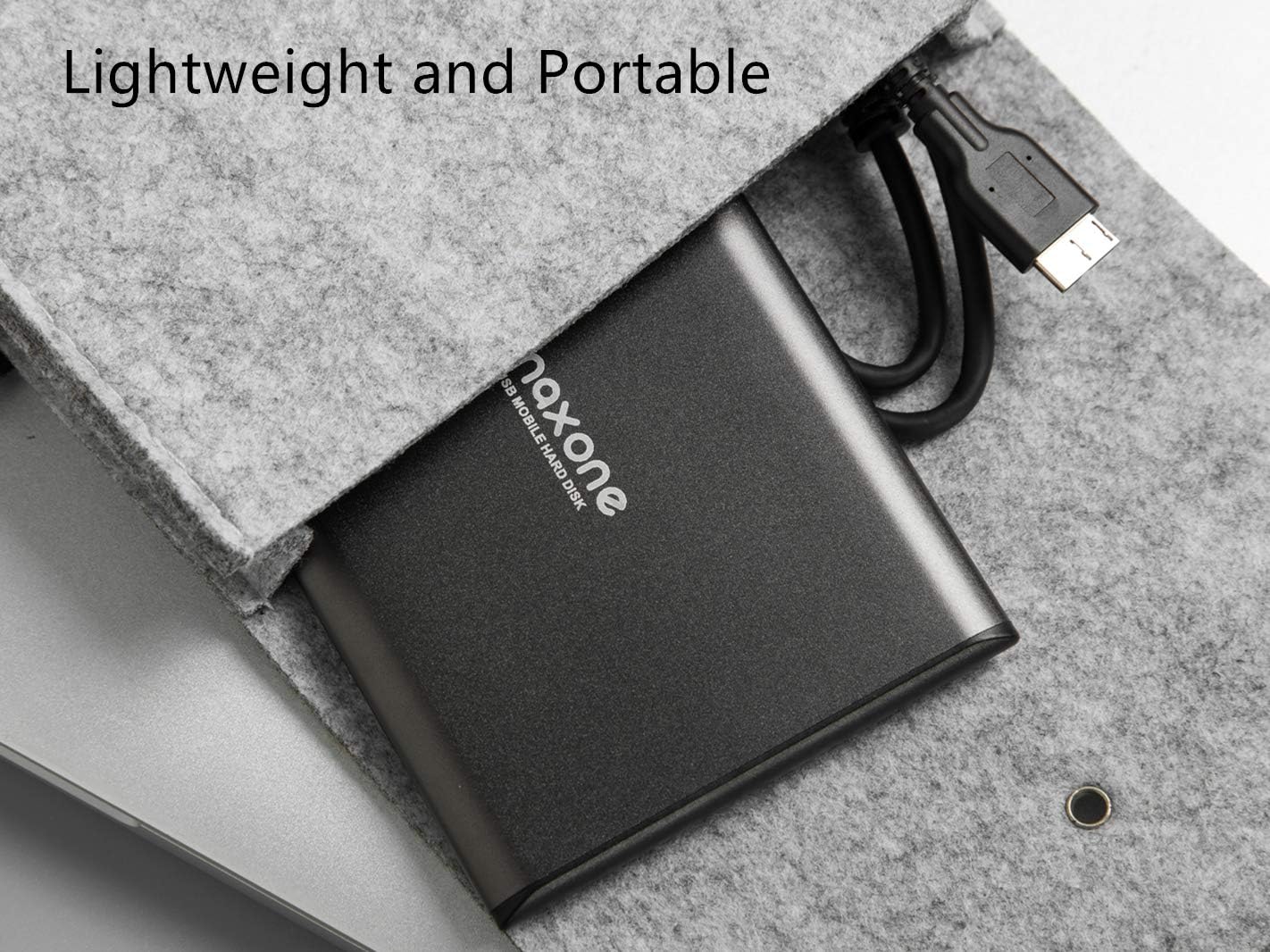 Maxone 160GB External Hard Drive Portable 2.5'' Ultra Slim HDD Storage USB 3.0 for PC, Mac, Laptop, Chromebook - Charcoal Grey