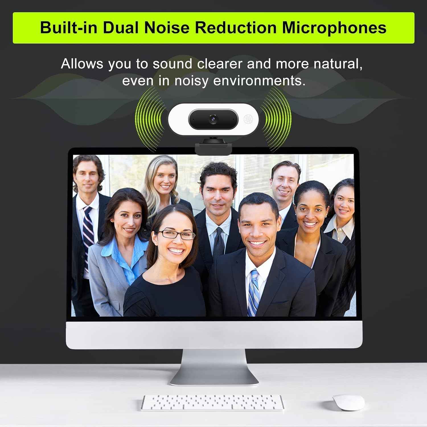 Webcam with Ring Light Microphone - Streaming Web Camera, 1080P Full HD Pro Camera for PC Mac Laptop Desktop, USB Computer Webcam with Privacy Cover and Tripod for Zoom Meeting Skype Teams Twitch