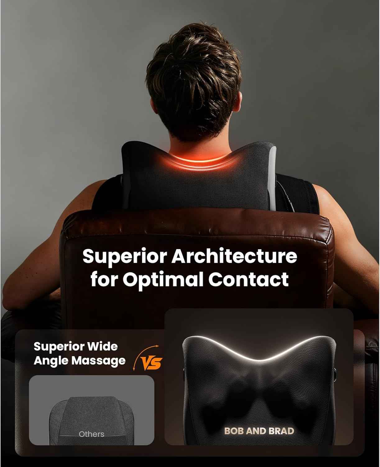 BOB AND BRAD Back Massager for Pain Relief Deep FSA Eligible HSA Eligible EZBack Prime Corded Design Shiatsu Neck and Back Massager with Heat for Back,Shoulders,Body Muscle Tissue Gifts for Women Men