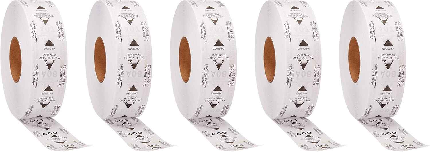 5-Pack Two-Digit Turn-O-Matic T80 White Take-a-Number Tickets for D80 Ticket Dispenser