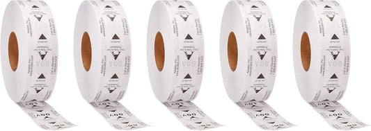 5-Pack Two-Digit Turn-O-Matic T80 White Take-a-Number Tickets for D80 Ticket Dispenser