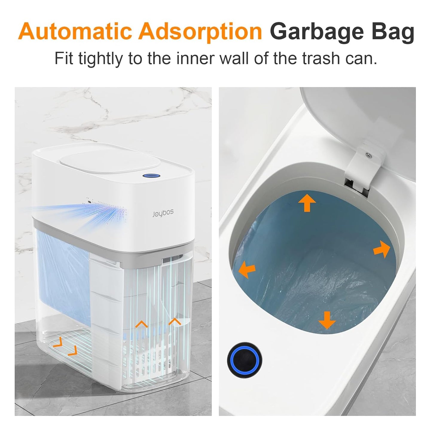 MOPALL Automatic Motion Sensor Bathroom Trash Can with Lid, 3 Gal Touchless Trash Can Auto-Adsorption Garbage Can, Slim Smart Trash Bin Waterproof Waste Basket for Bedroom, Kitchen, Office, Toilet, RV