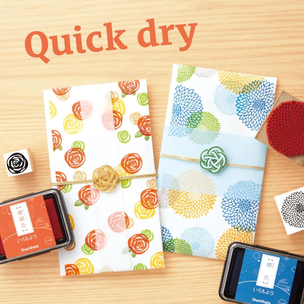 IROMOYO Stamp PAD, Traditional Japanese Ink Colour, Oil-Based Ink pad - Orange