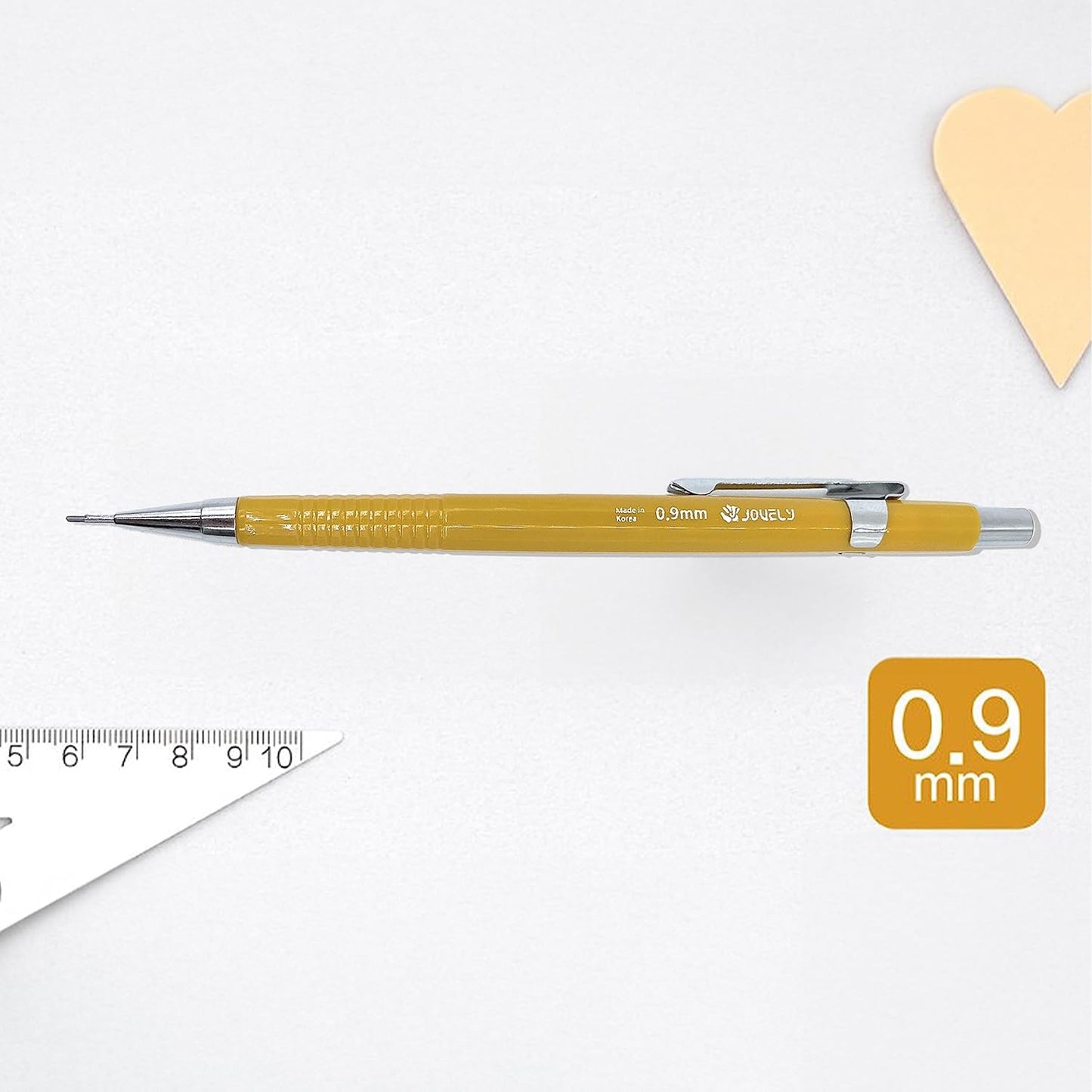 Jedo Drafting Mechanical Pencil 0.9mm Medium Point HB #2 Lead with Eraser Tip Yellow Barrel for Writing Drafting Drawing Sketching. Pack of 12 Pencils